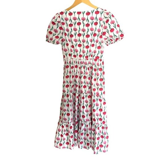 NWT J. Crew Tiered Poplin Puff Sleeve Midi Dress 0 - Picture 3 of 4